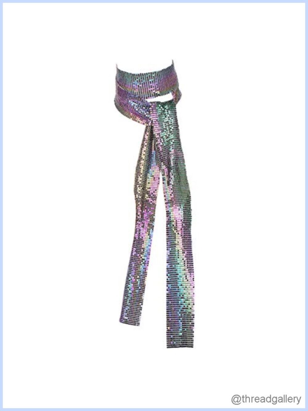 Sequin Metal Sequins Neck Tie Scarf Party Evening Long Thin Skinny Tie Shawls